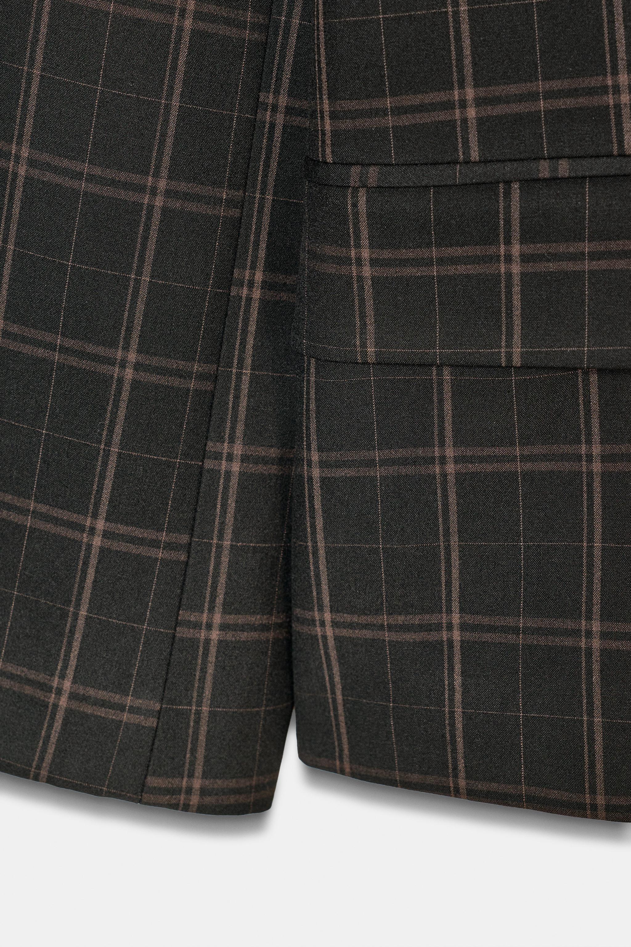 PLAID BLAZER WITH SHOULDER PADS